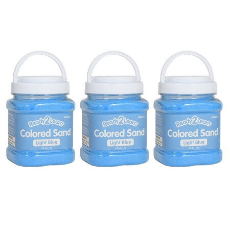 Ready 2 Learn Colored Sand, Light Blue, 2.2 lb. Jar, 3PK CE10104